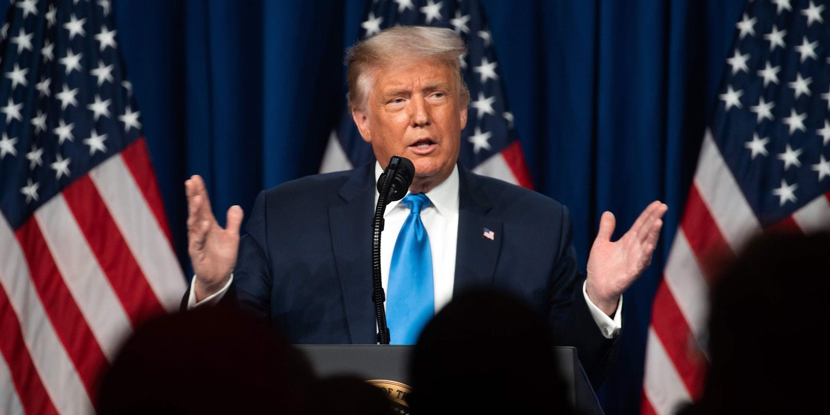 Donald Trump hält eine Rede am Parteitag der Republikaner in Charlotte, North Carolina(24. August 2020)