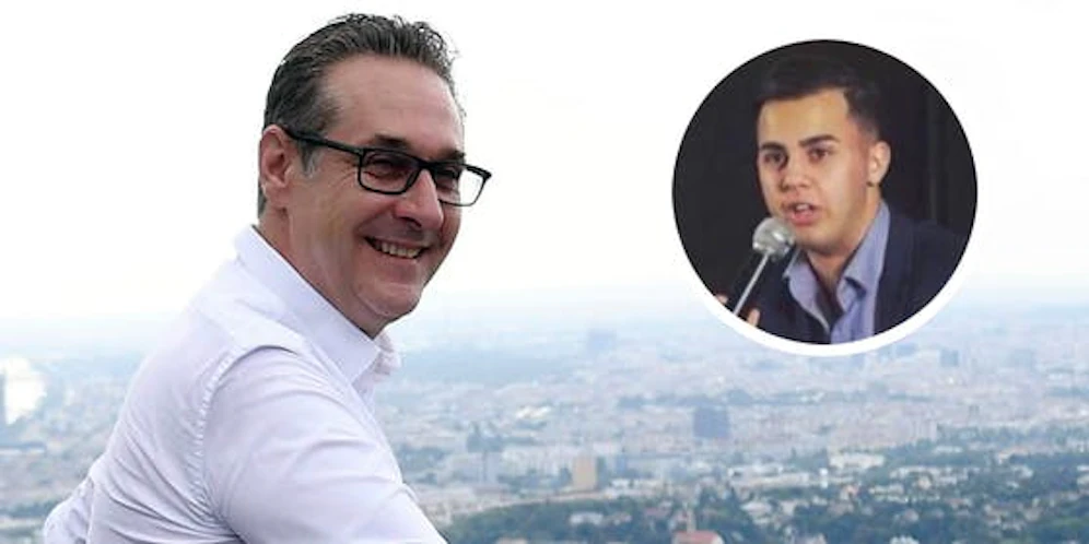 Strache und Moderator Ripfl
