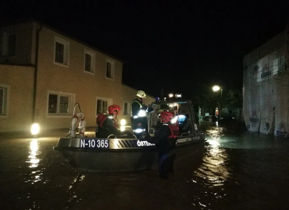 Die Wasserrettung beim Einsatz in St. Margarethen/Sierning