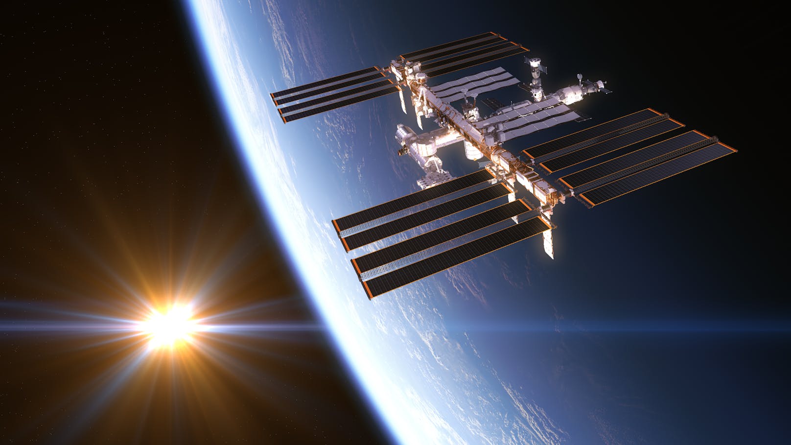 Chinesische Forschende sollen prüfen, ob der Bau einer kilometerlangen Raumstation sinnvoll ist. (Im Bild die ISS)<br> 