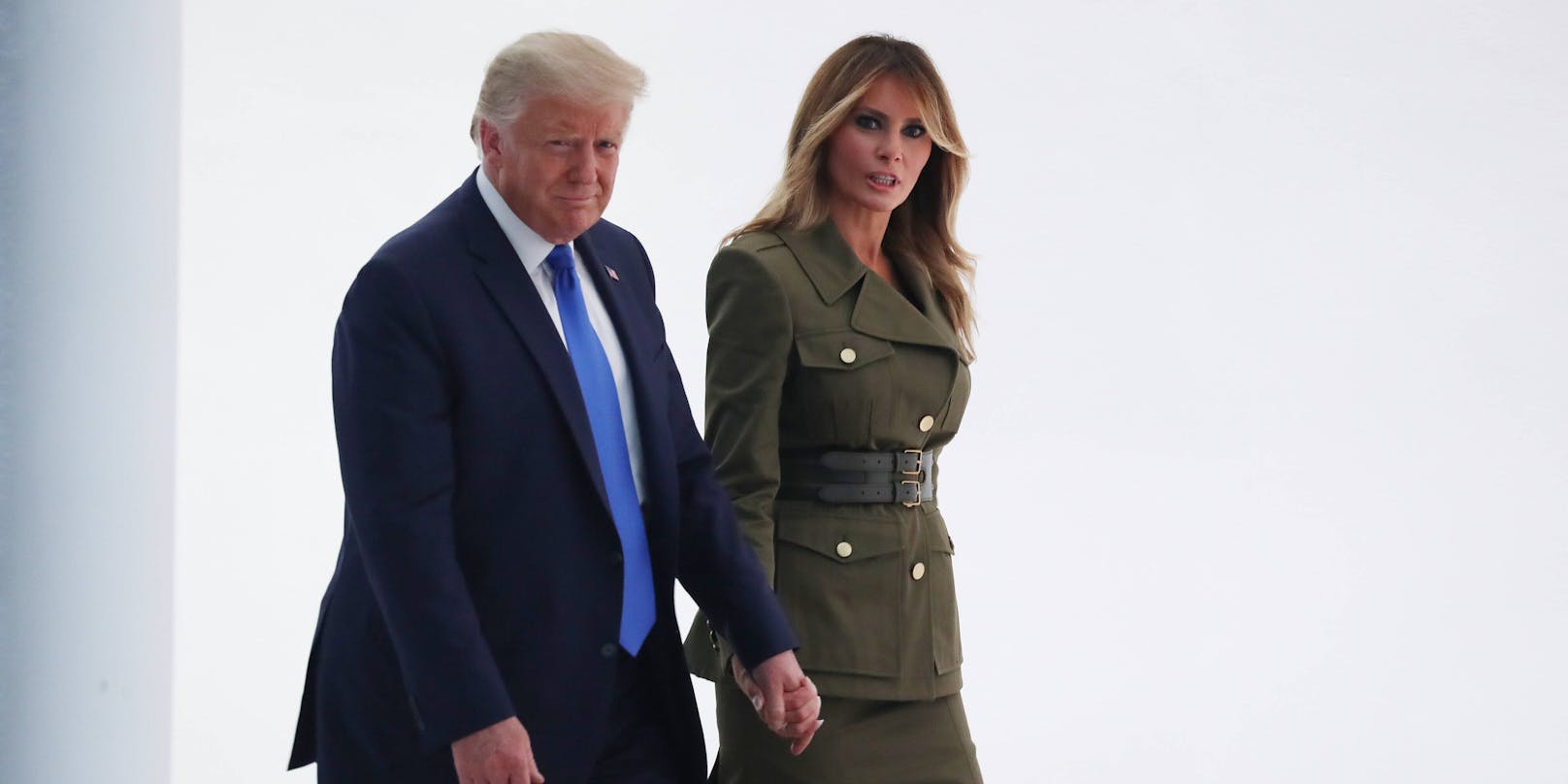 Hier halten sie noch Händchen: Geht es nach der First Lady, sind die Trumps bald getrennt. Das berichten Medien.
