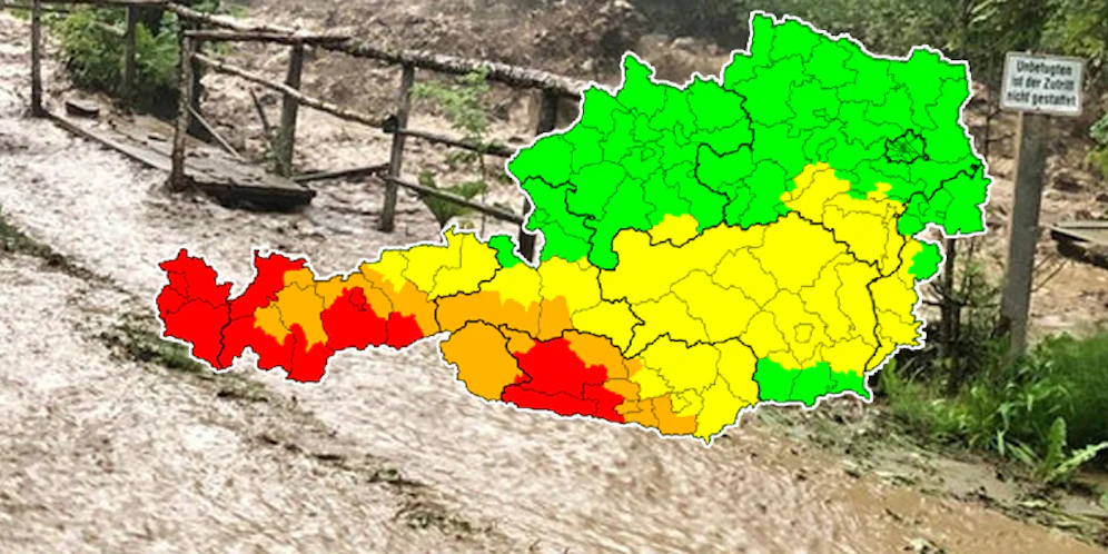 Ein kräftiges Gewitter zieht über Österreich.