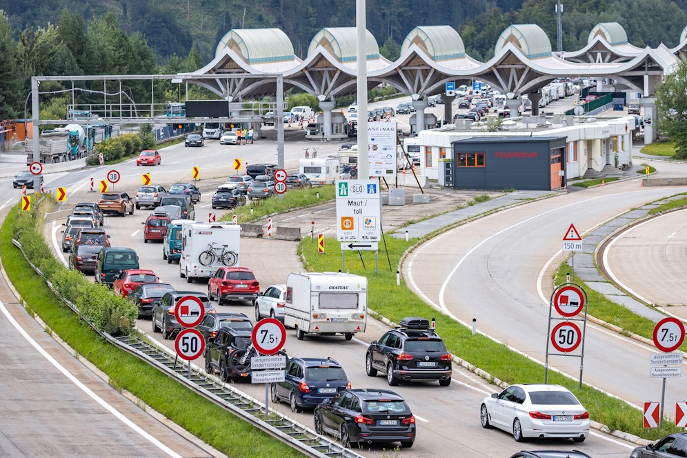 Kontrollen am Grenzübergang Karawankentunnel in Kärnten (16. August 2020)