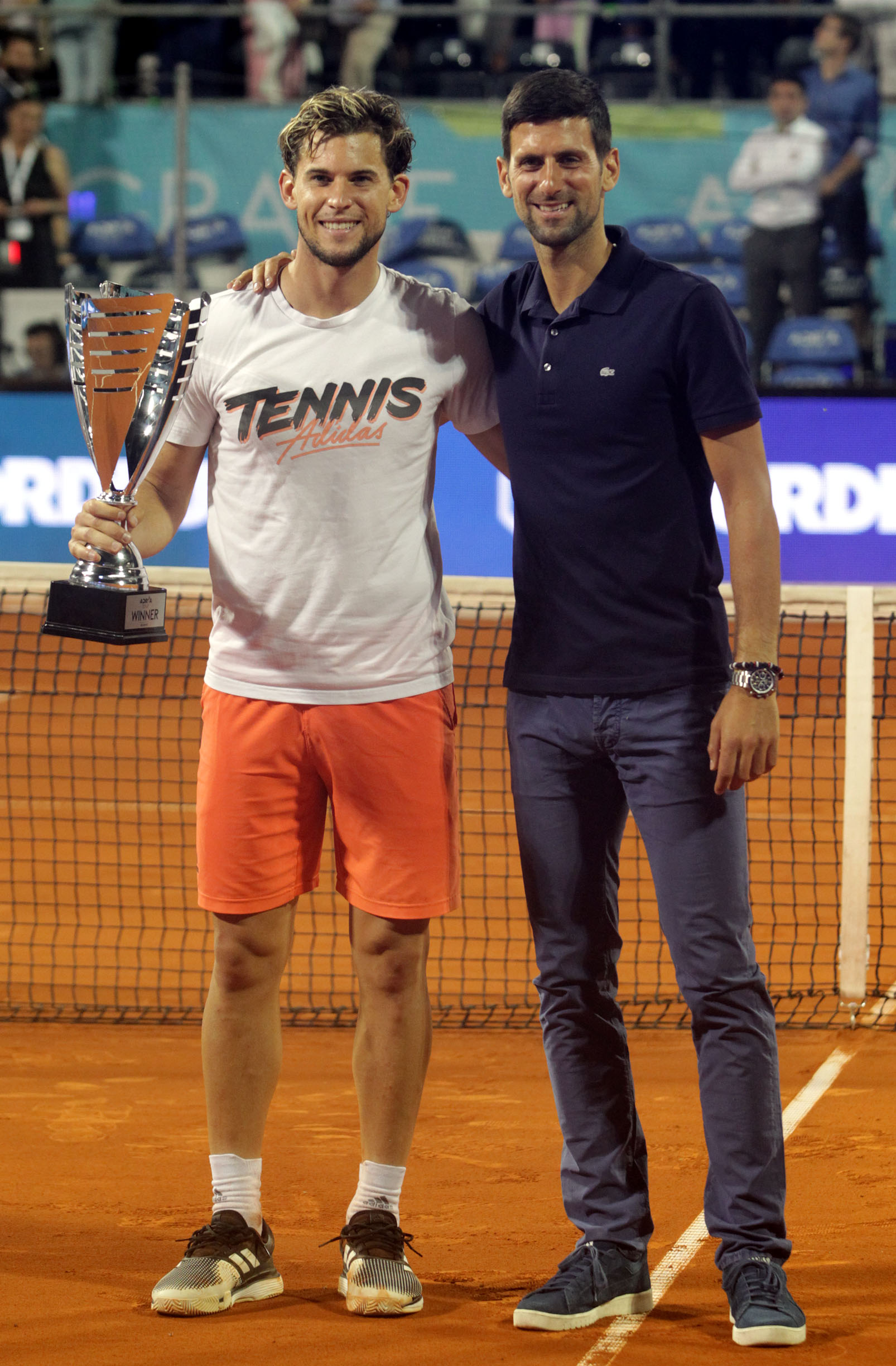 Dominic Thiem und Novak Djokovic