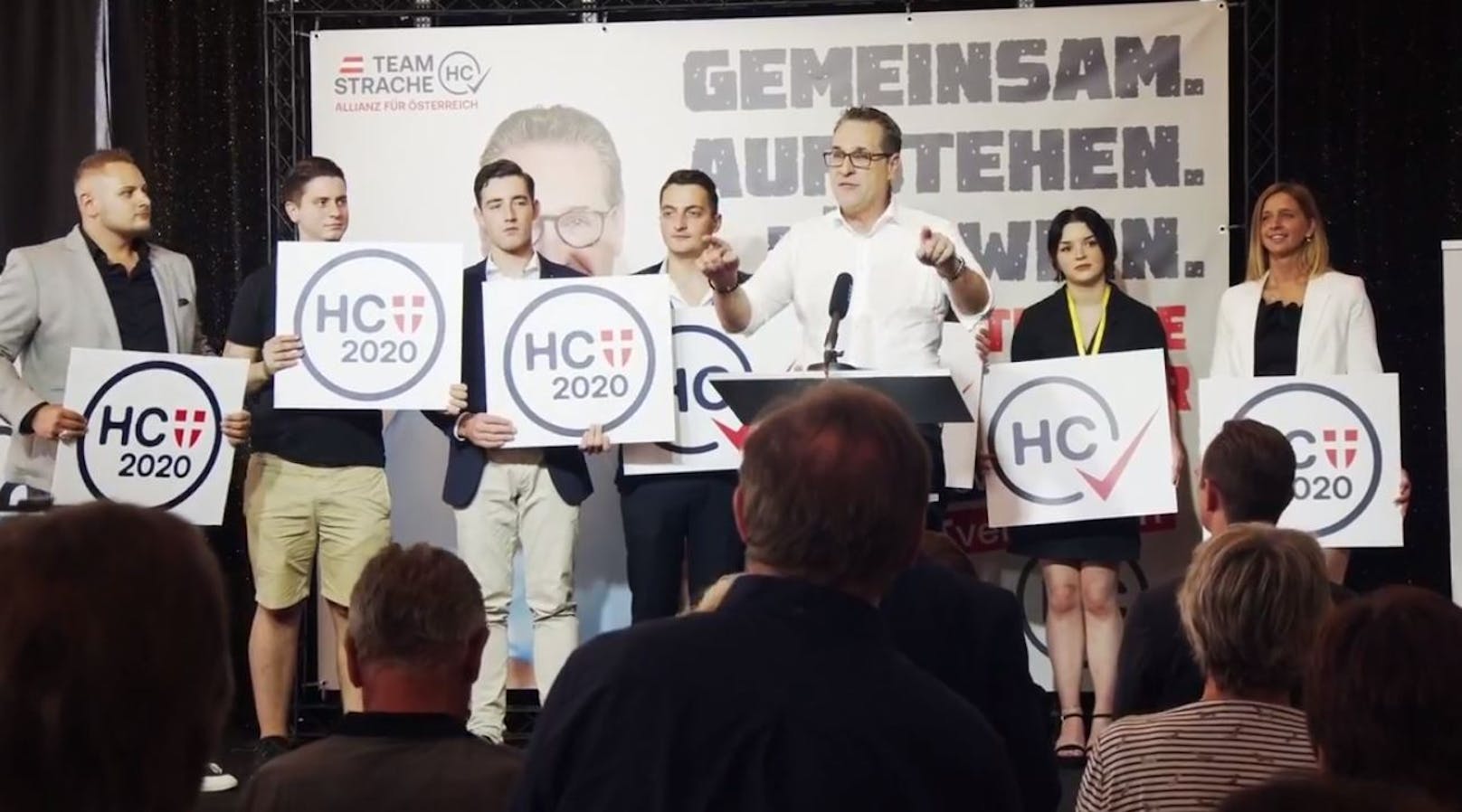 HC Strache beim Wahlkampf-Auftakt in Wien-Donaustadt