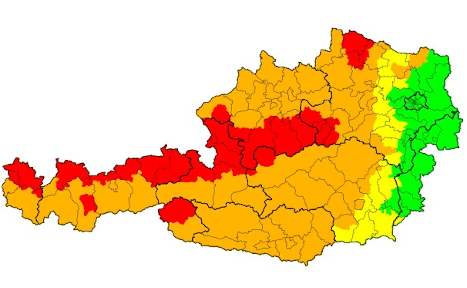 In einigen Regionen gilt die eine rote Unwetterwarnung. 