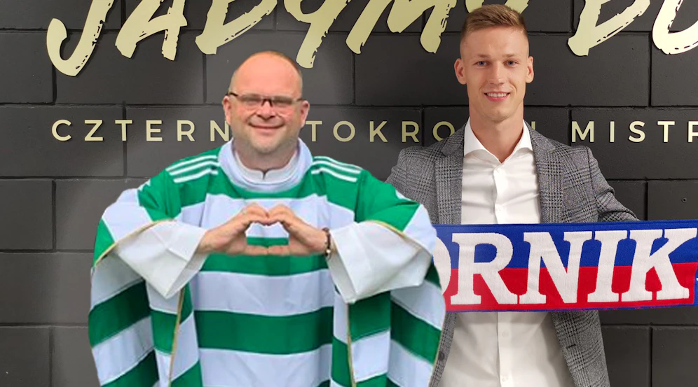 Rapid-Pfarrer Christoph Pelczar mit Alex Sobczyk