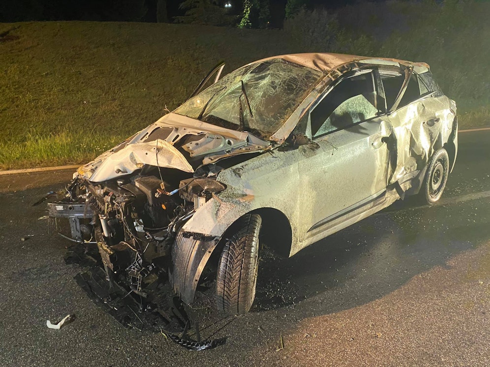 Das Auto nach dem Unfall.