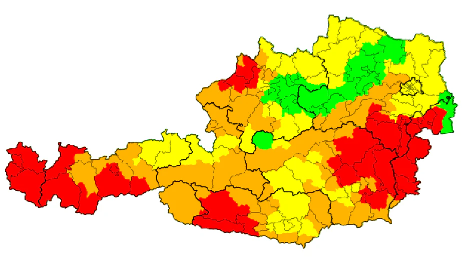 Aktuelle Unwetterwarnungen