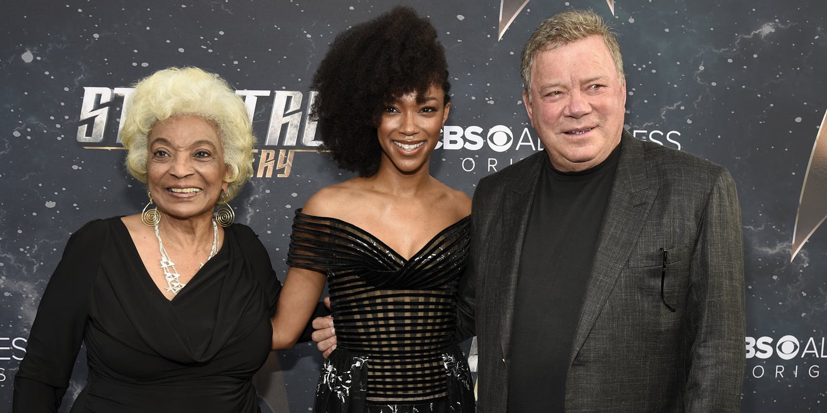 Nichelle Nichols (links) mit&nbsp;Sonequa Martin-Green ("Star Trek: Discovery") und William "Captain Kirk" Shatner