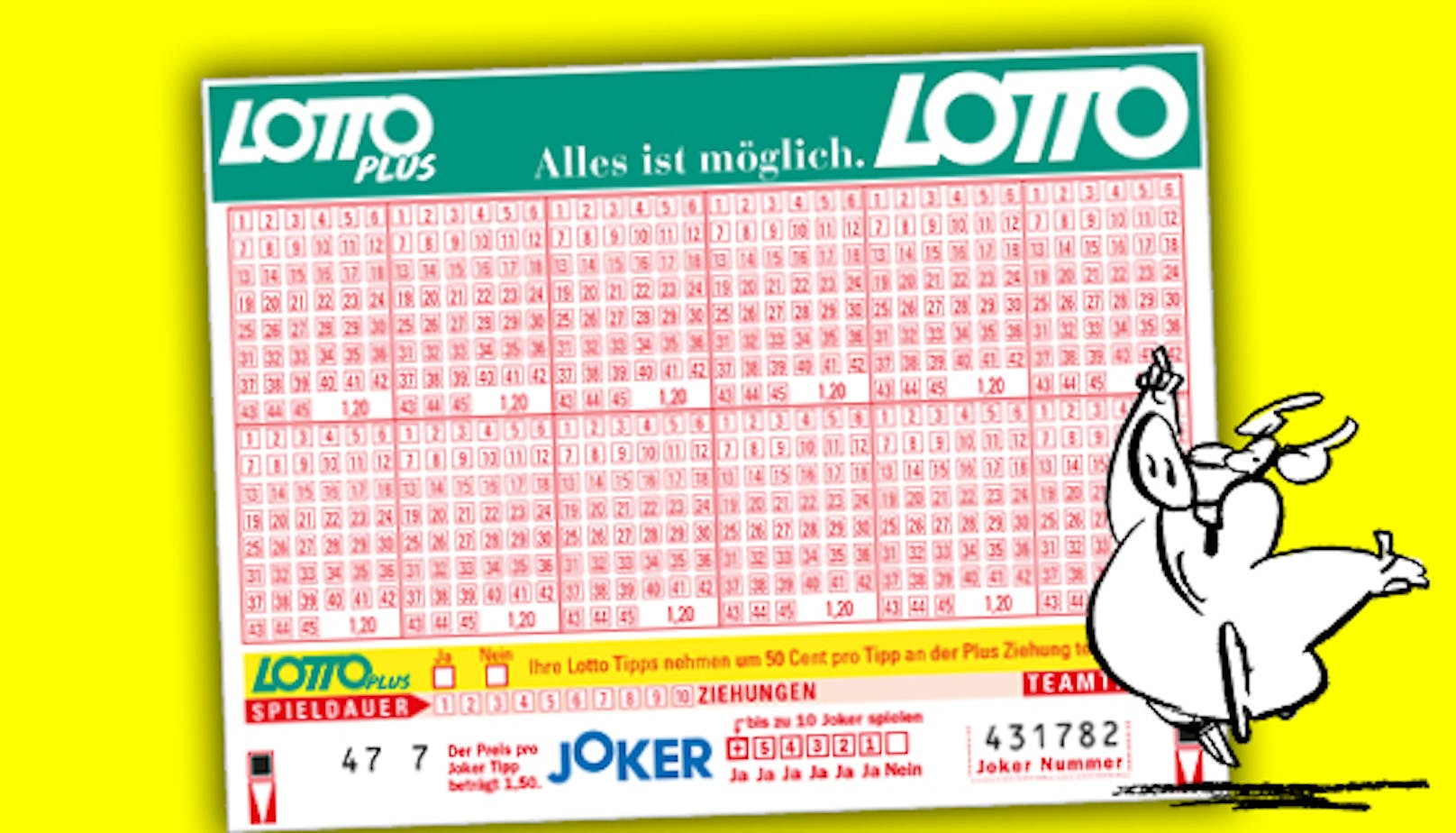 Lotto "6 aus 45" - Wettschein