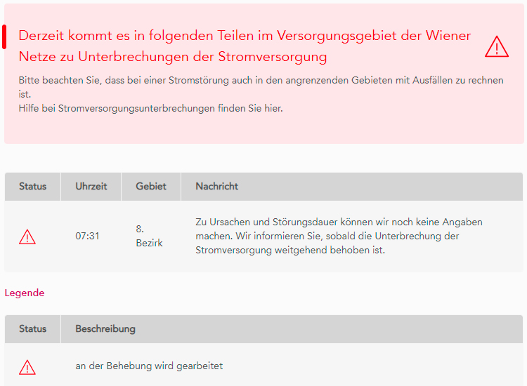 Stromausfall in der Josefstadt