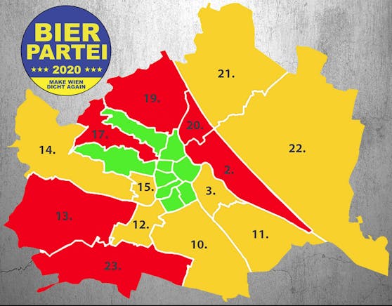 In einigen Bezirken "torkelt" die Bierpartei noch.