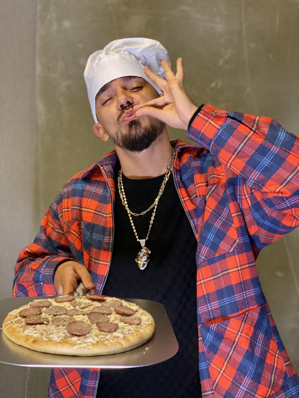 Diese Pizza gönnten sich seine Bratans und Bratinas.