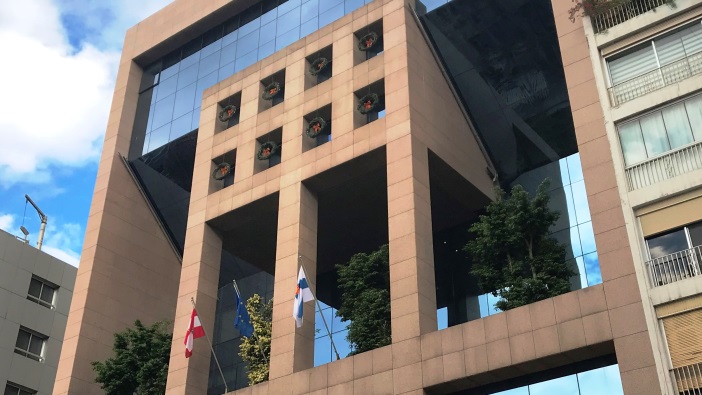 Die Österreichische Botschaft in Beirut wurde bei der Explosion schwer beschädigt