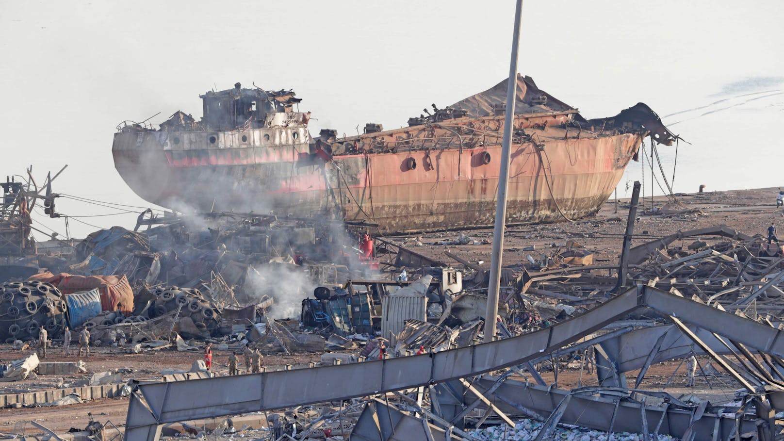 Schreckliche Erinnerungen: Die Zerstörungen nach der Explosion einer Ammoniak-Fracht im Hafen von Beirut 2020.