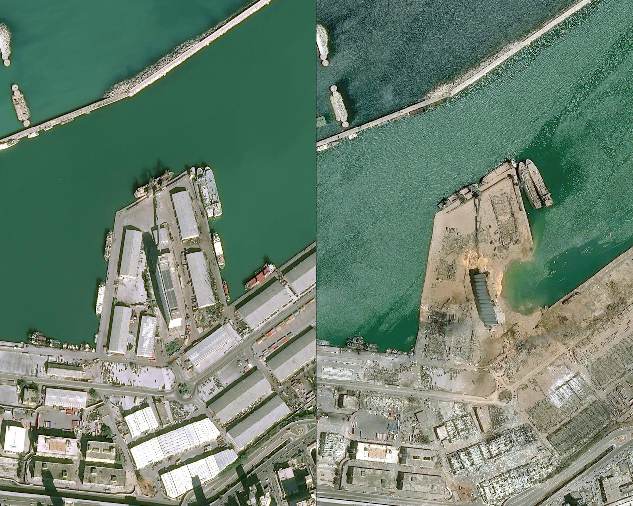 Heute.at - Fotos aus dem All zeigen Ausmaß der Zerstörung Beiruts