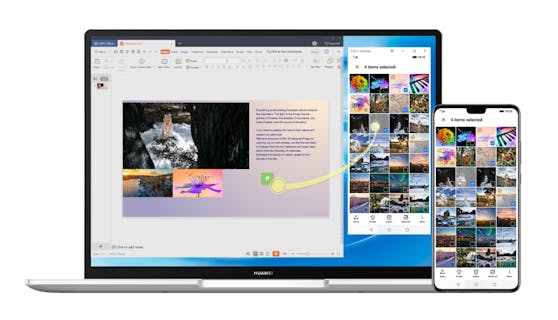 Huawei Multi-Screen-Collaboration steht für einen raschen und unkomplizierten Datentransfer zwischen dem Smartphone und dem PC.