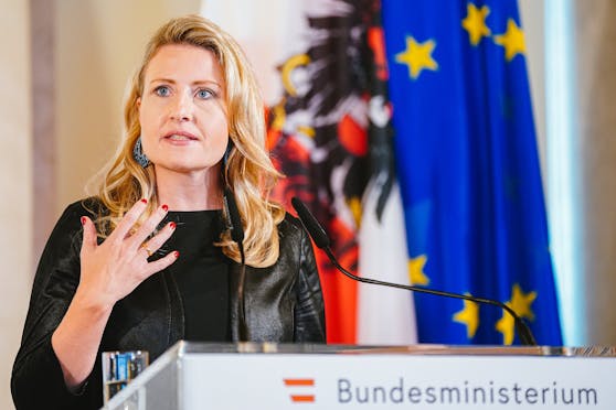 Integrationsministerin Susanne Raab im Rahmen einer Pressekonferenz am 29. Juni 2020