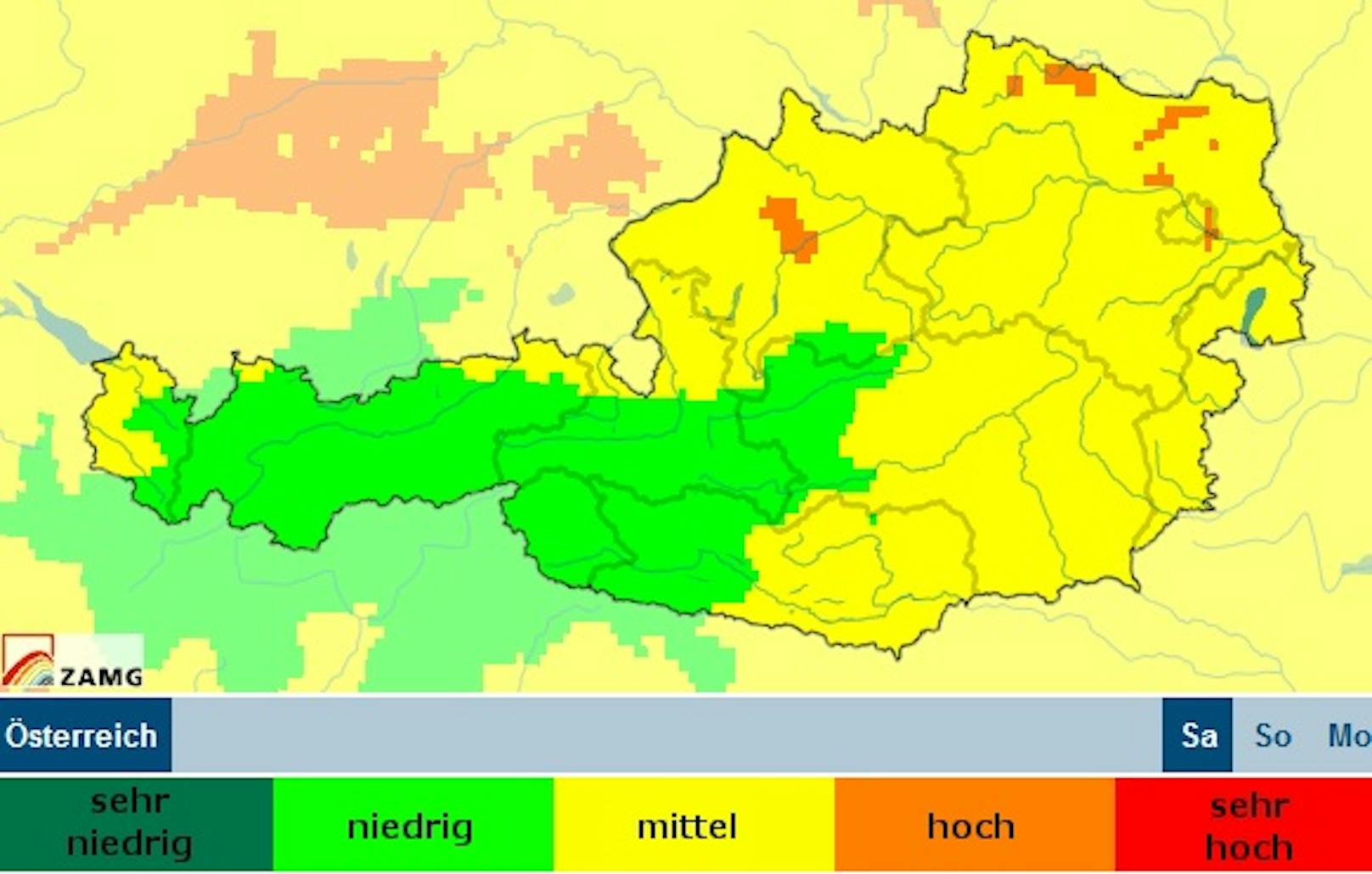 Der Schadstoffgehalt ist in einigen Teilen Österreichs bereits "hoch".