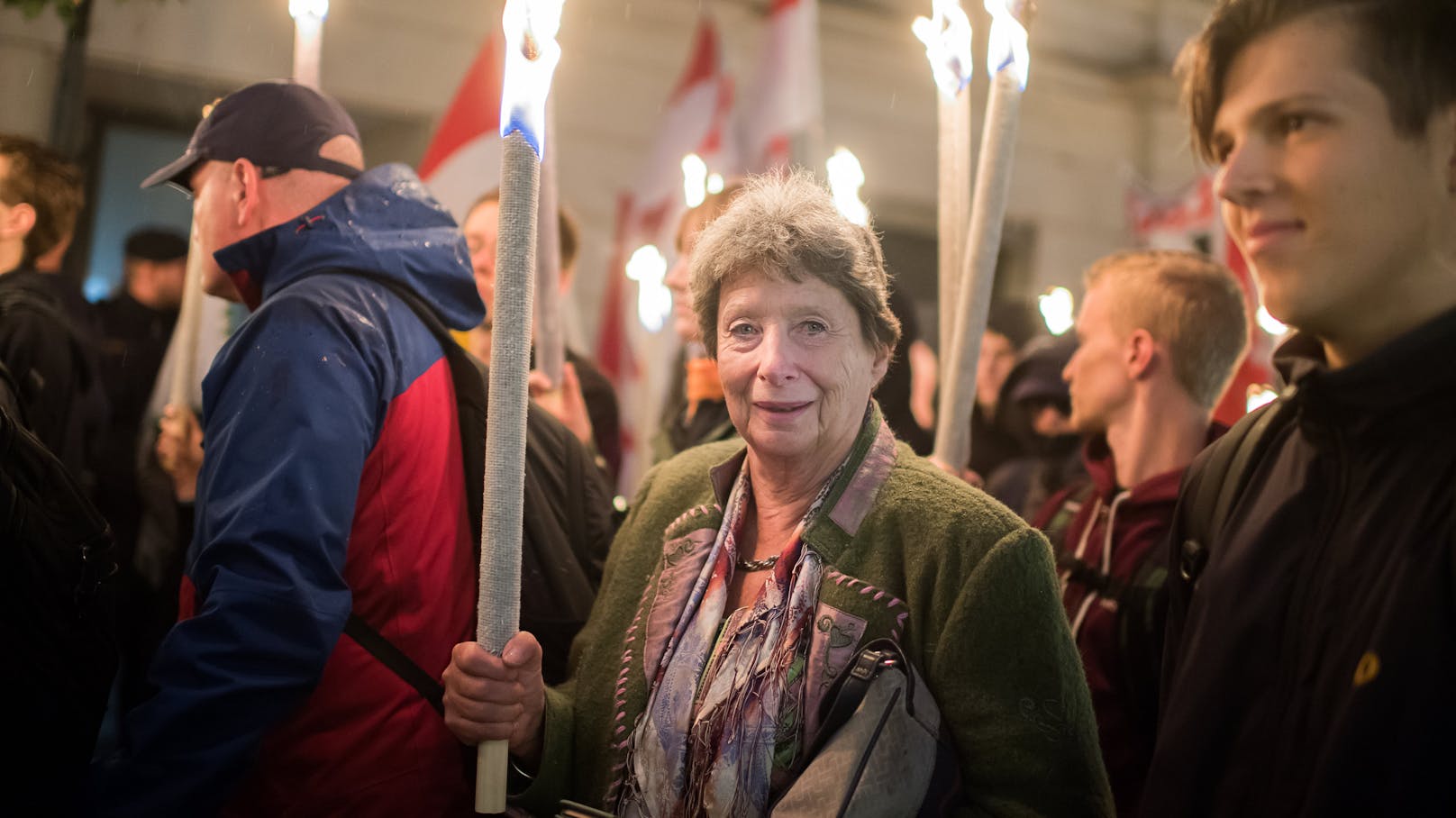 Ursula Stenzel bei der Identitären-Demo 2019