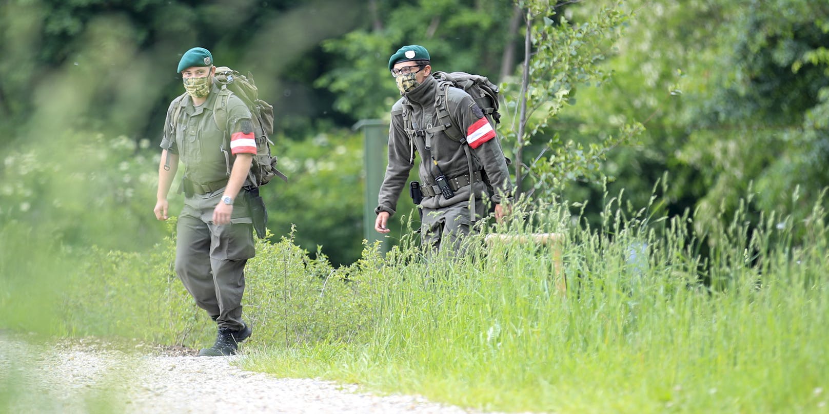 Milizsoldaten im Einsatz an der Grenze in Bad Radkersburg (Steiermark)