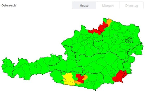 Immer mehr Bezirke werden "Rot" ausgewiesen. Stand: 9. August: 17.00 Uhr