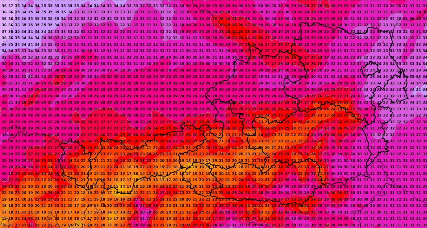 Die Hitze-Karte für Österreich: 35 Grad im Osten