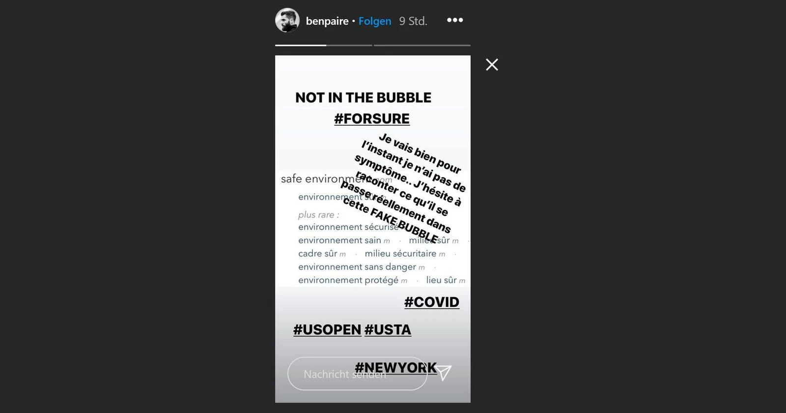 Auf Instagram tut der Franzose seinen Unmut kund.