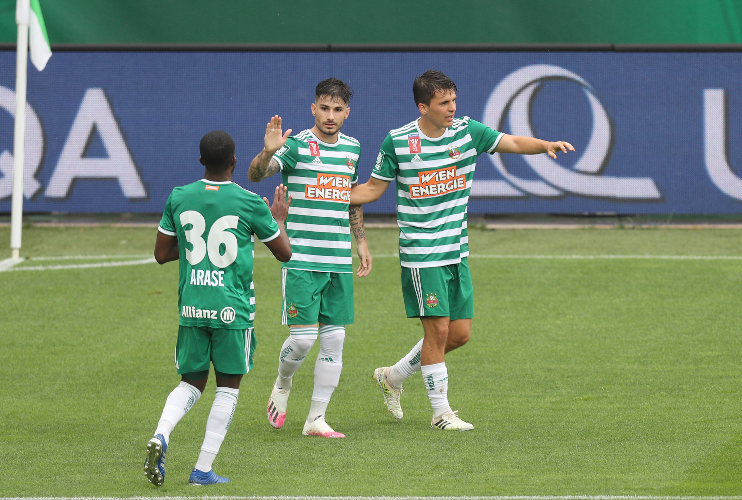 Die Rapid-Stars wollen auch in Belgien jubeln.