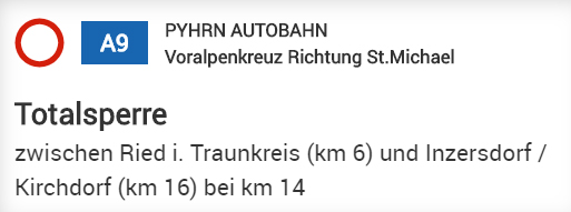 Totalsperre der A9