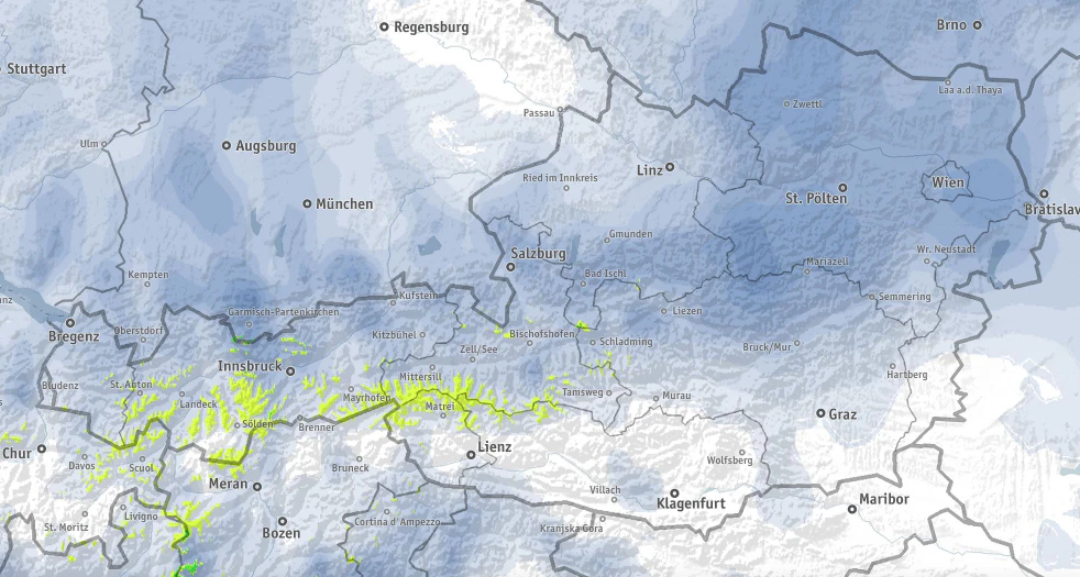 Neuschnee in Österreich
