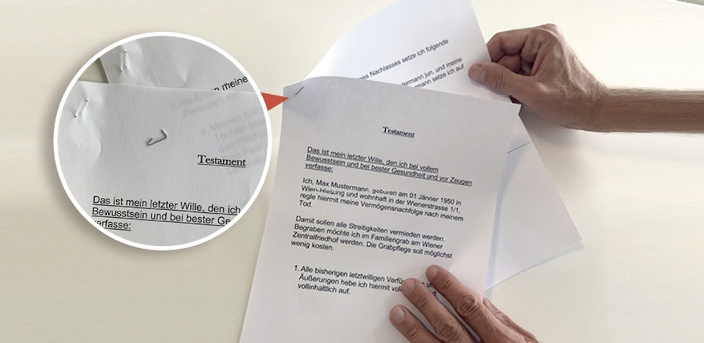 Heftklammer macht Testament ungültig
