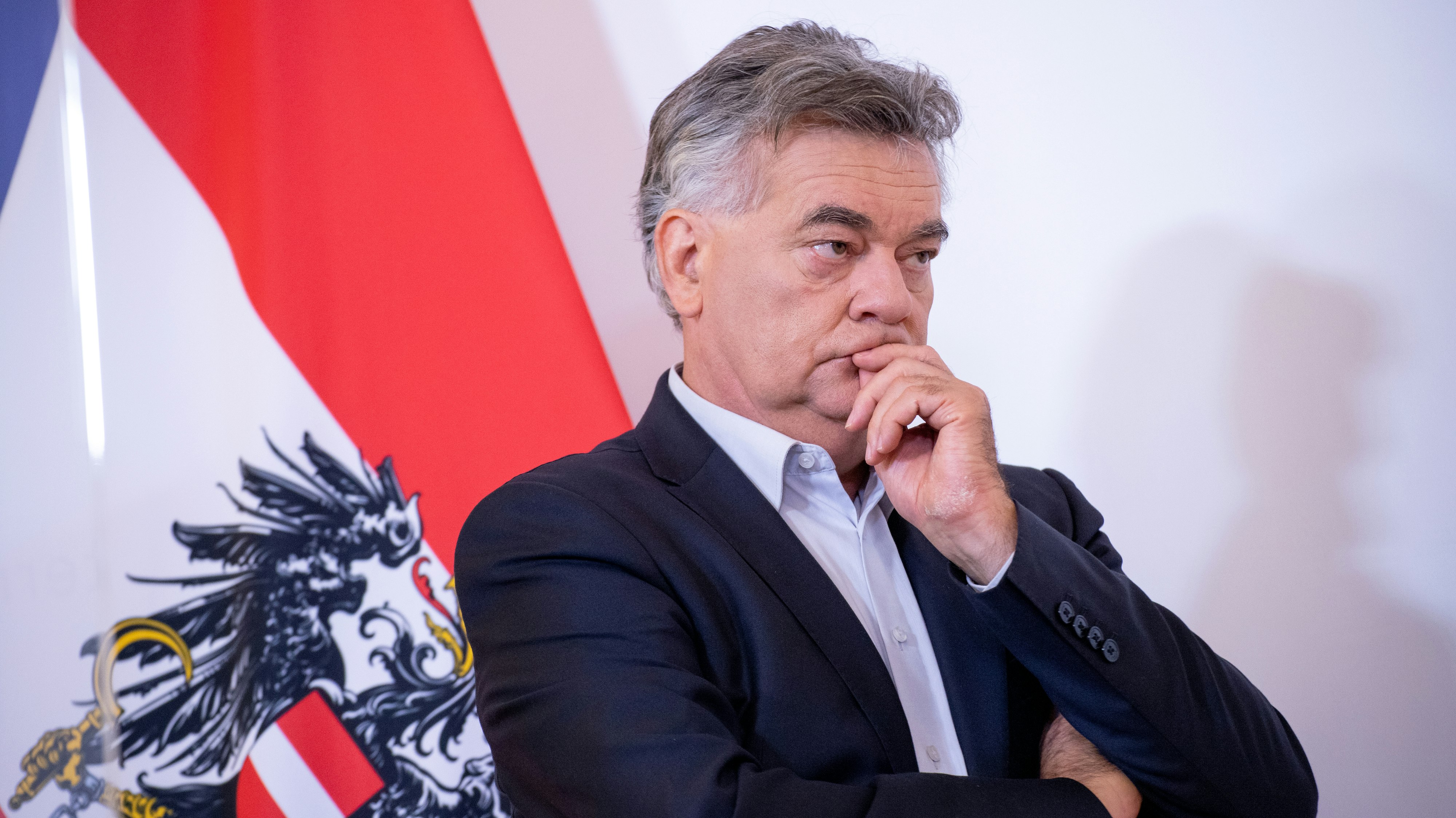 Vizekanzler Werner Kogler (Grüne) bei der PK am Freitag.