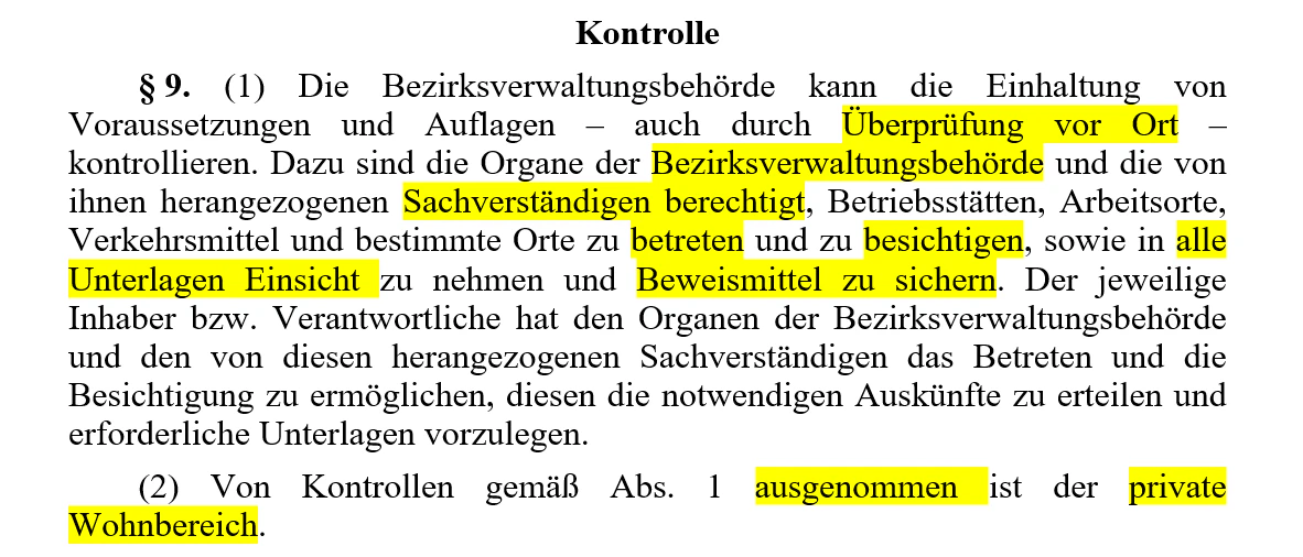 Der neue § 9 des COVID-19-Maßnahmengesetzes
