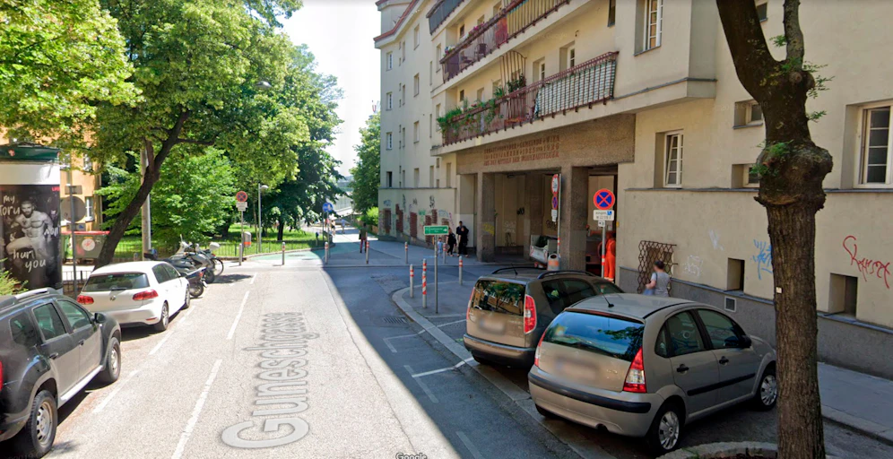 Blick in die Guneschgasse in Wien-Döbling