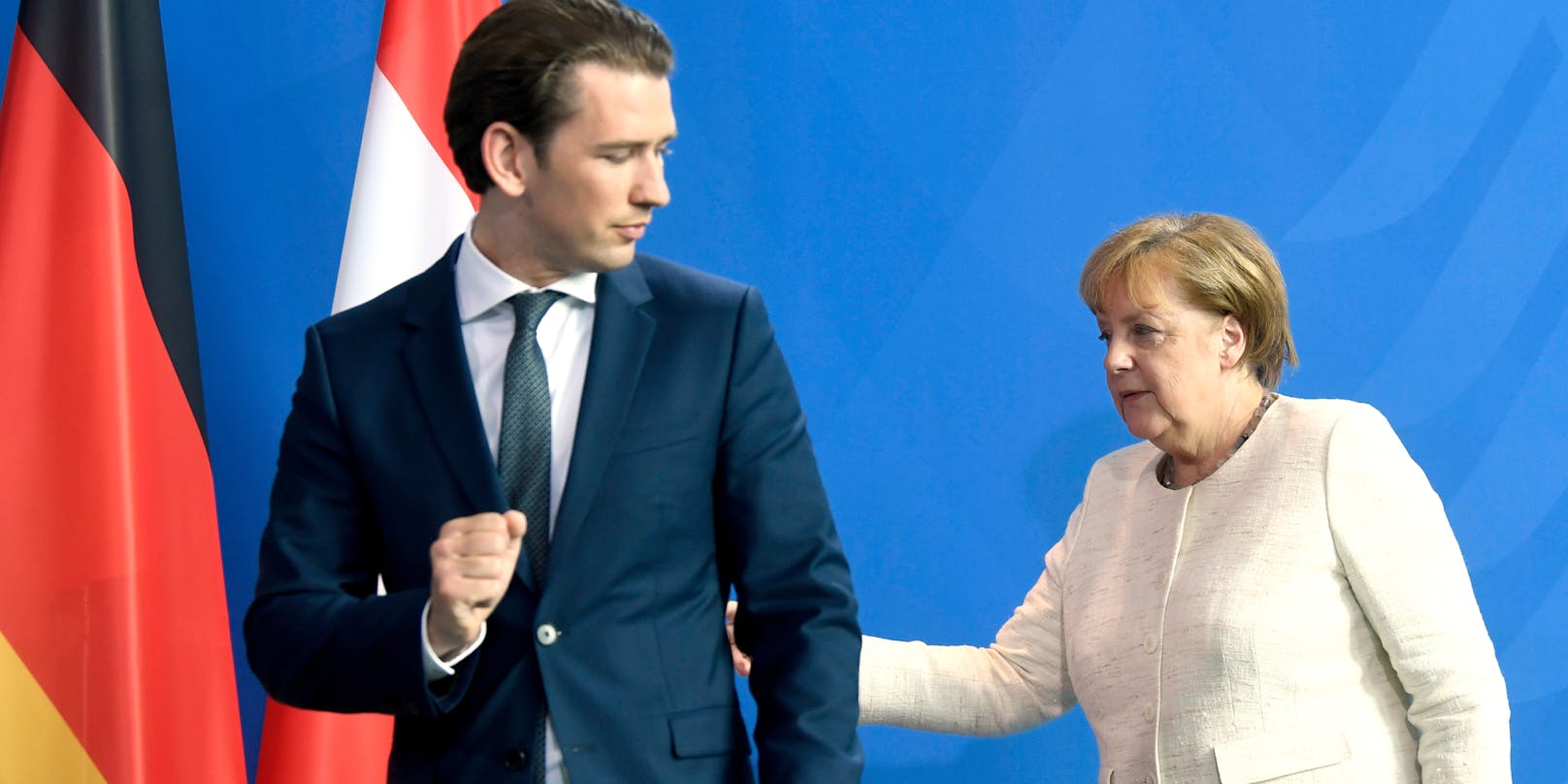 Zwischen Österreichs Kanzler Kurz und Deutschlands Kanzlerin Merkel kriselt es