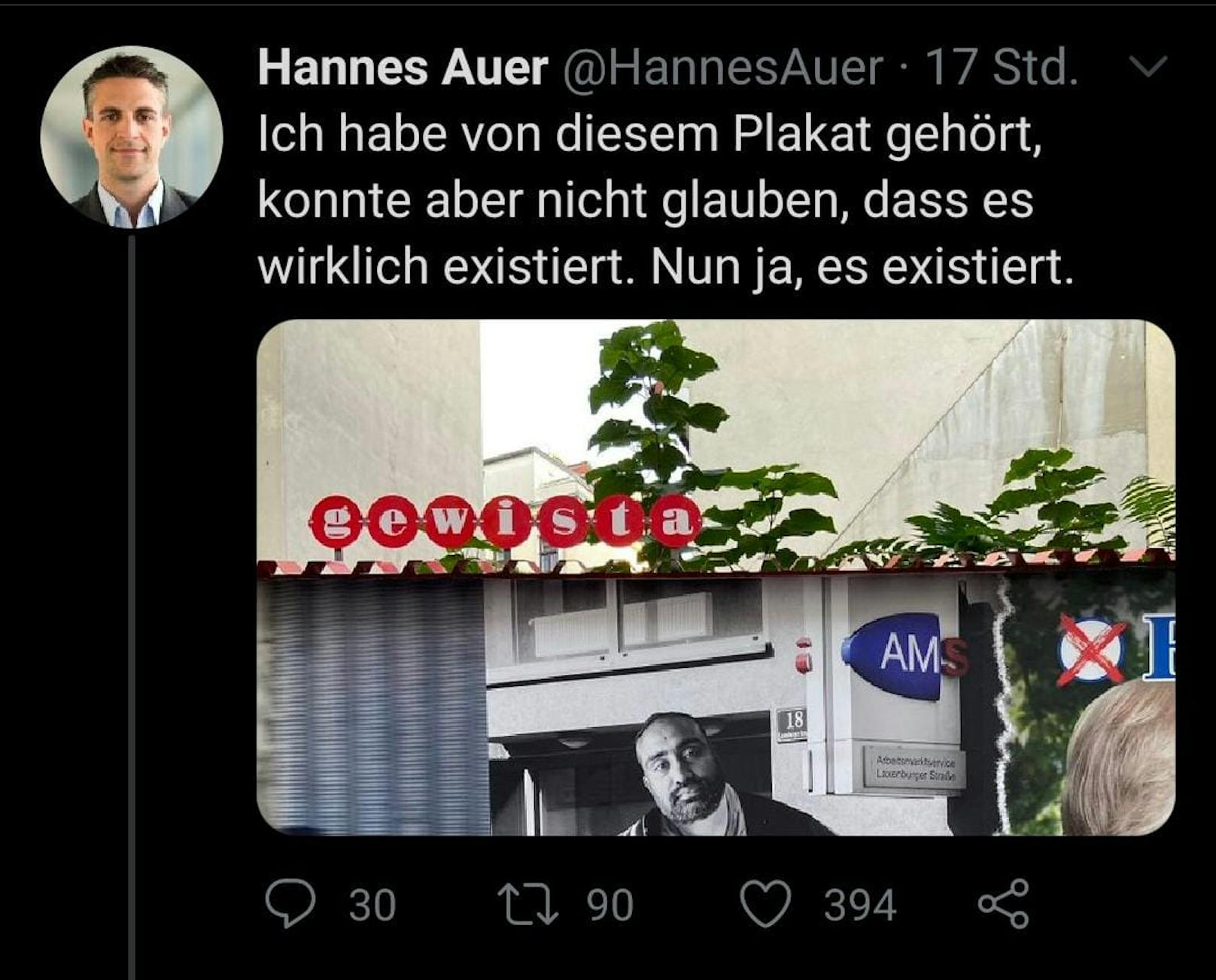 ORF-Journalist Hannes Auer "konnte nicht glauben, dass es [das Plakat] wirklich existiert".