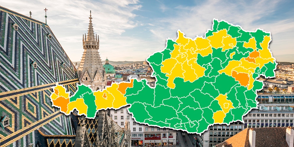 Corona-Ampel für Österreich, inoffizieller Stand 15. September 2020