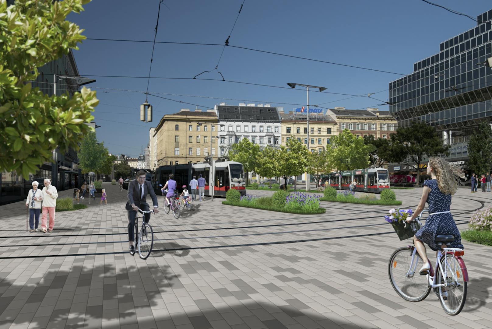 Die Wiener Grünen wollen den Durchzugsverkehr im Alsergrund stoppen. Und die "Betonwüste" am Julius-Tandler-Platz zu einem "schattigen Wohnzimmer draußen" umgestalten.