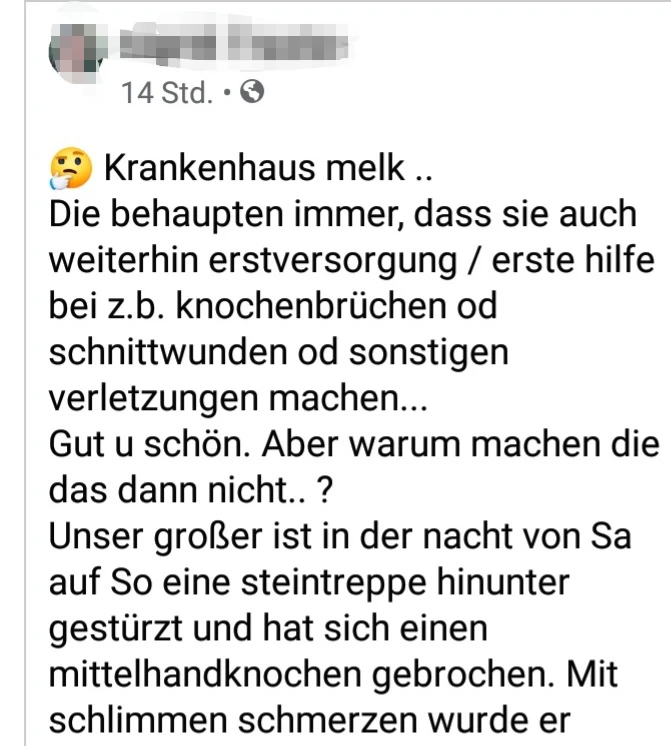 Mutter beschwert sich über Spital nach Abweisung des Sohnes.