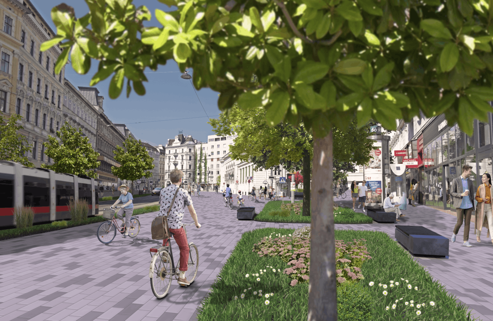 Auch die Alserbachstraße soll verkehrberuhigt und grüner werden.