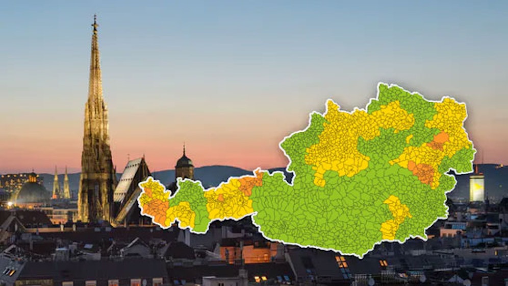 Die Corona-Karte für Österreich.