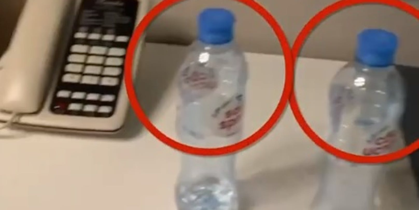 Auf dem Video sollen die vergifteten Wasserflaschen zu sehen sein.