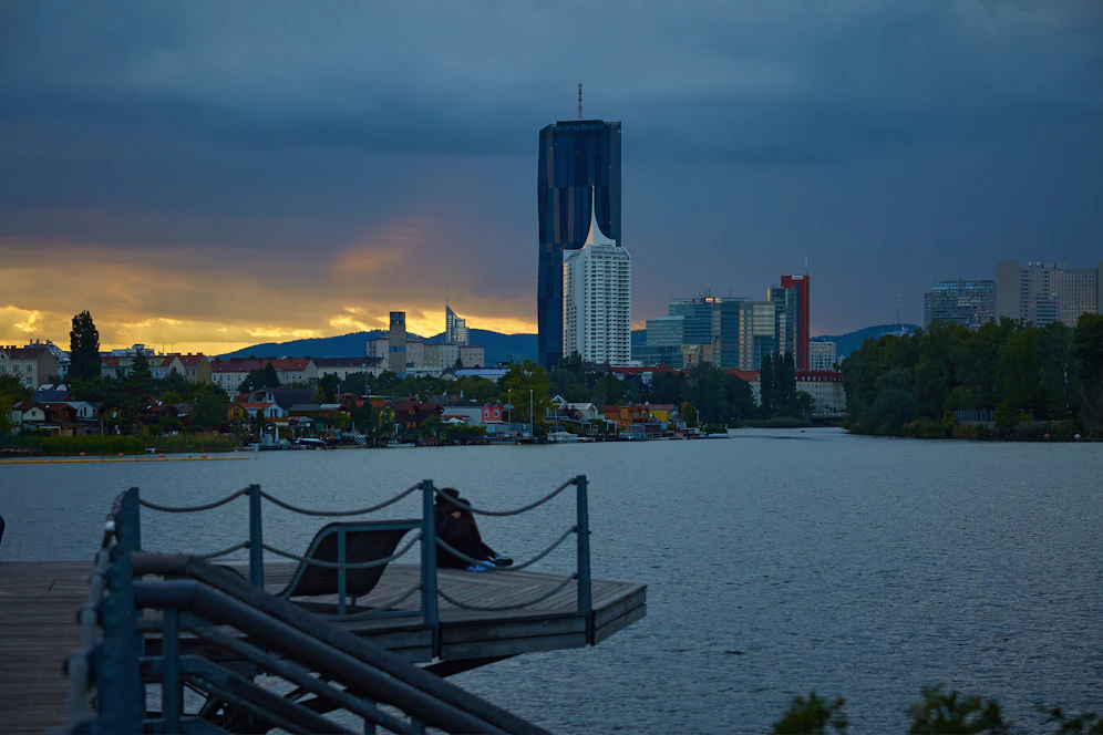 Abendstimmung an der Alten Donau