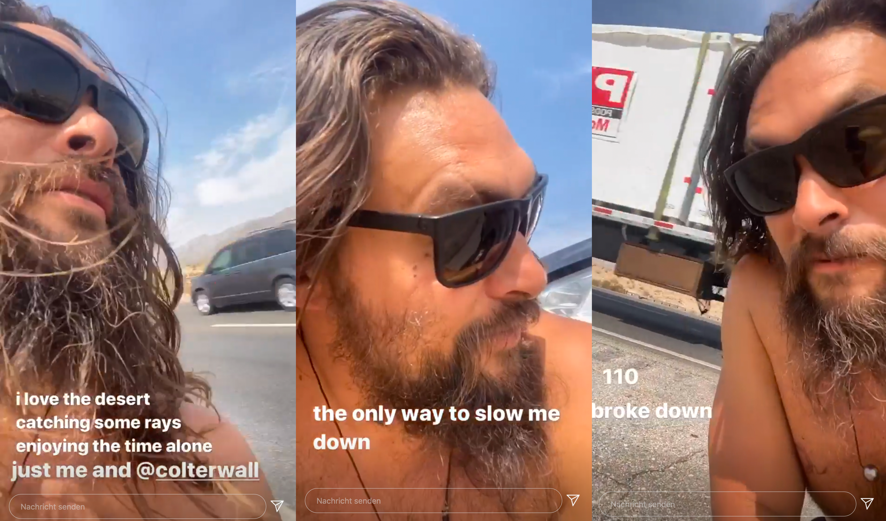 Jason Momoa postete mehrere Stories.