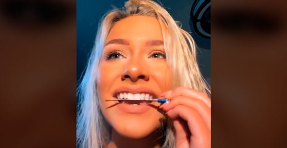 TikTok-Userin acerendulicc feilte sich die Zähne ab.