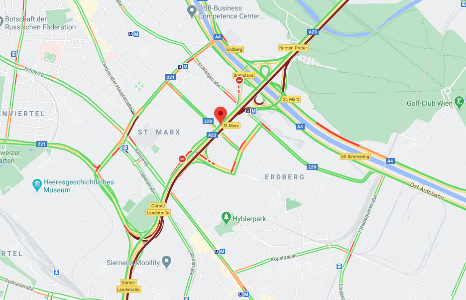 Kilometerlanger Stau auf der Südosttangente