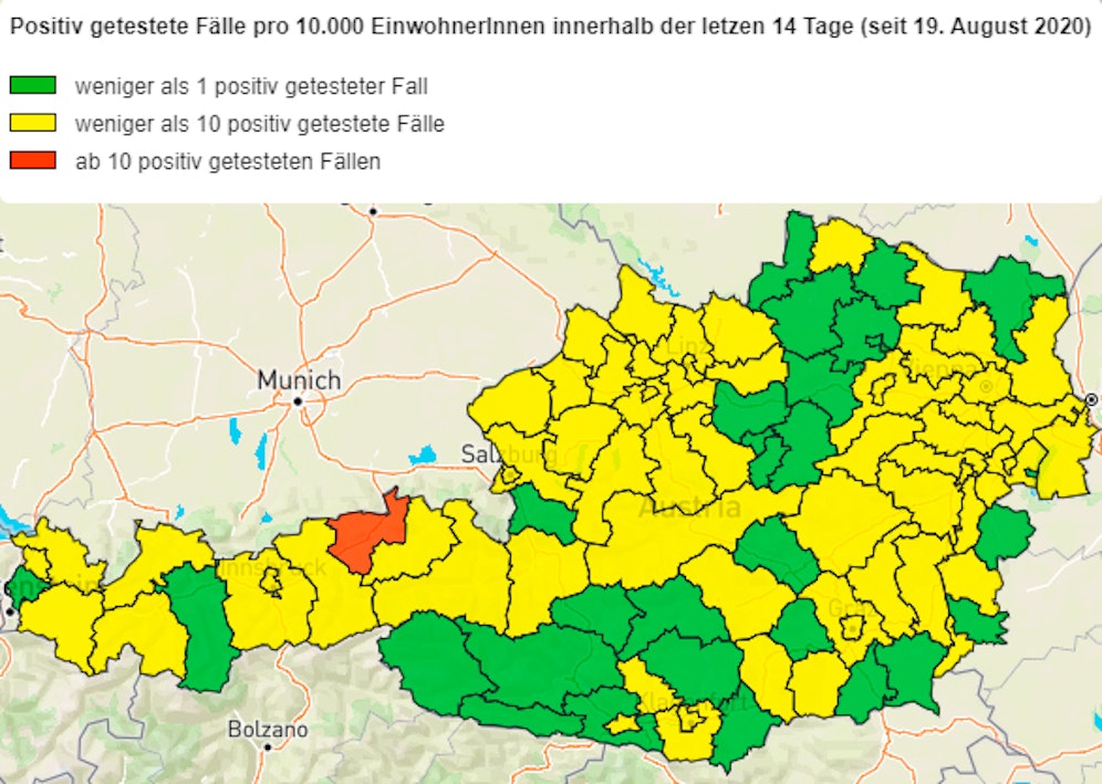 CSH Corona-Ampel am 2. September 2020