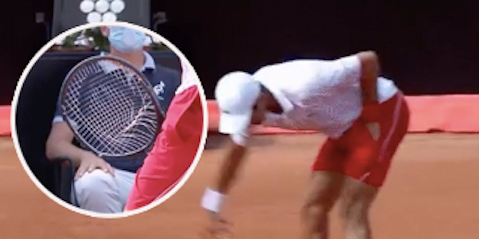 Novak Djokovic zerstört sein Racket.